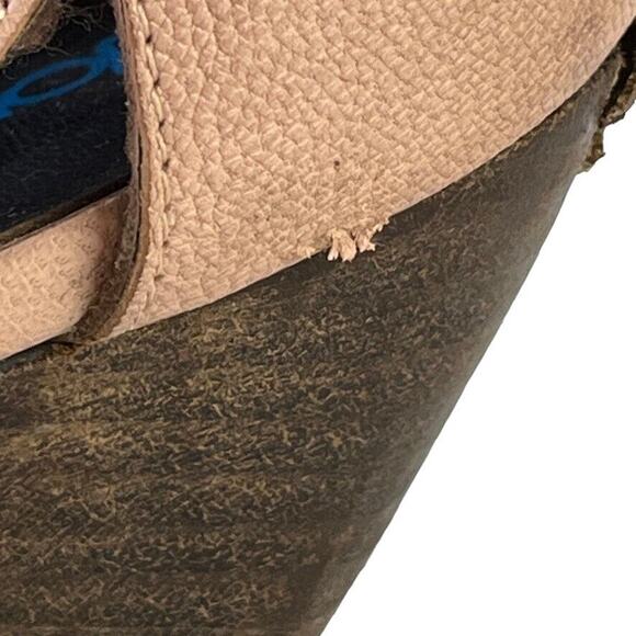 Joe Sanchez Womens Blush Leather Pumps Studded Chunky Heels Point Toe Shoes 40/9 - Picture 9 of 16